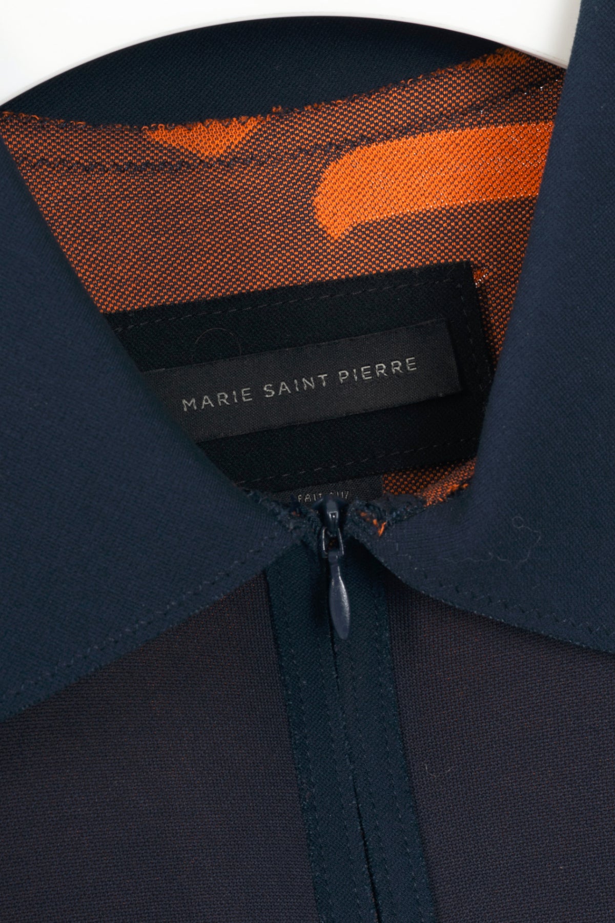 Marie Saint Pierre "Micro Navy" Jacquard Double-Knit Polo Dress