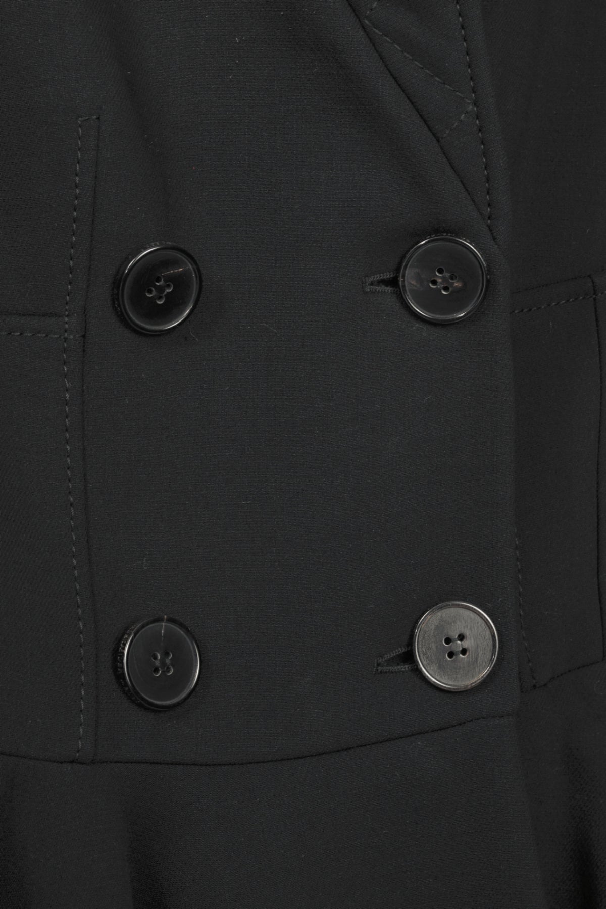 Alexander McQueen PF15 Black Wool-Blend Scuba Double-Breasted Corset Coat