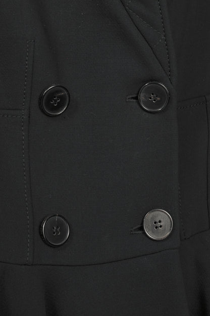 Alexander McQueen PF15 Black Wool-Blend Scuba Double-Breasted Corset Coat