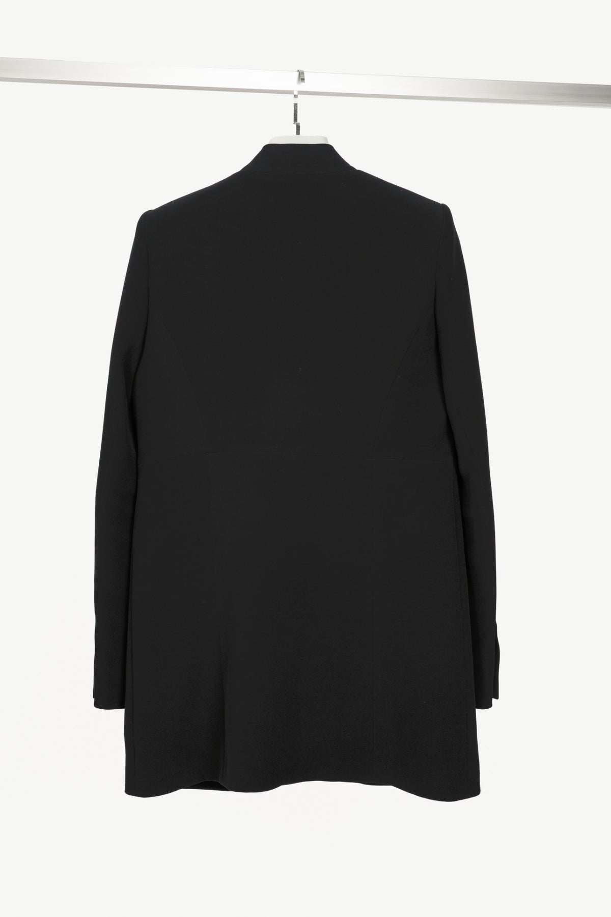 Victoria Beckham Black Silk & Wool Crepe Zip Blazer