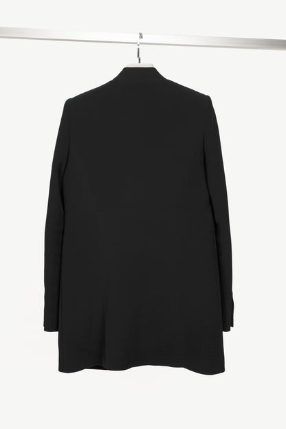 Victoria Beckham Black Silk & Wool Crepe Zip Blazer