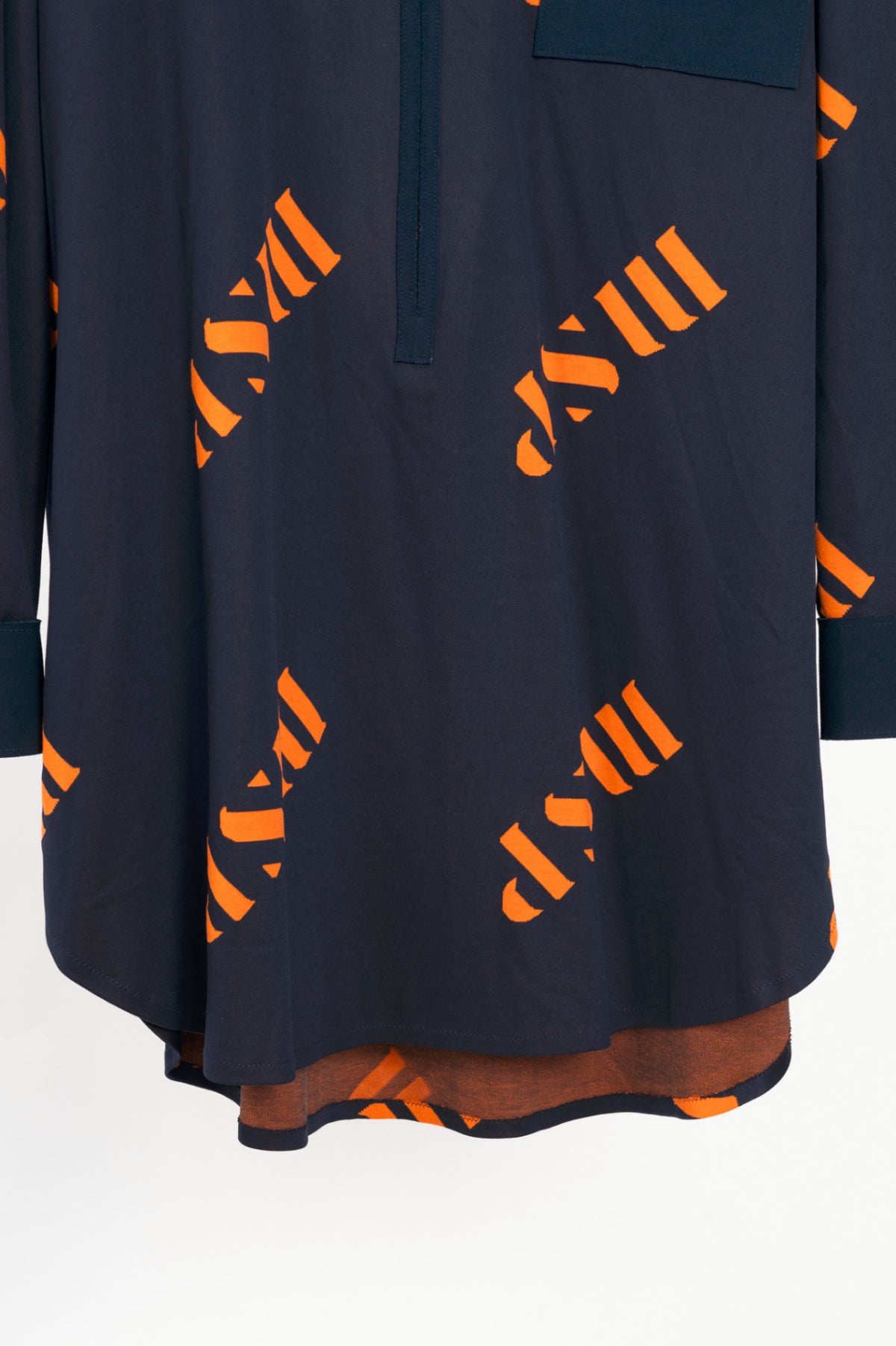 Marie Saint Pierre "Micro Navy" Jacquard Double-Knit Polo Dress