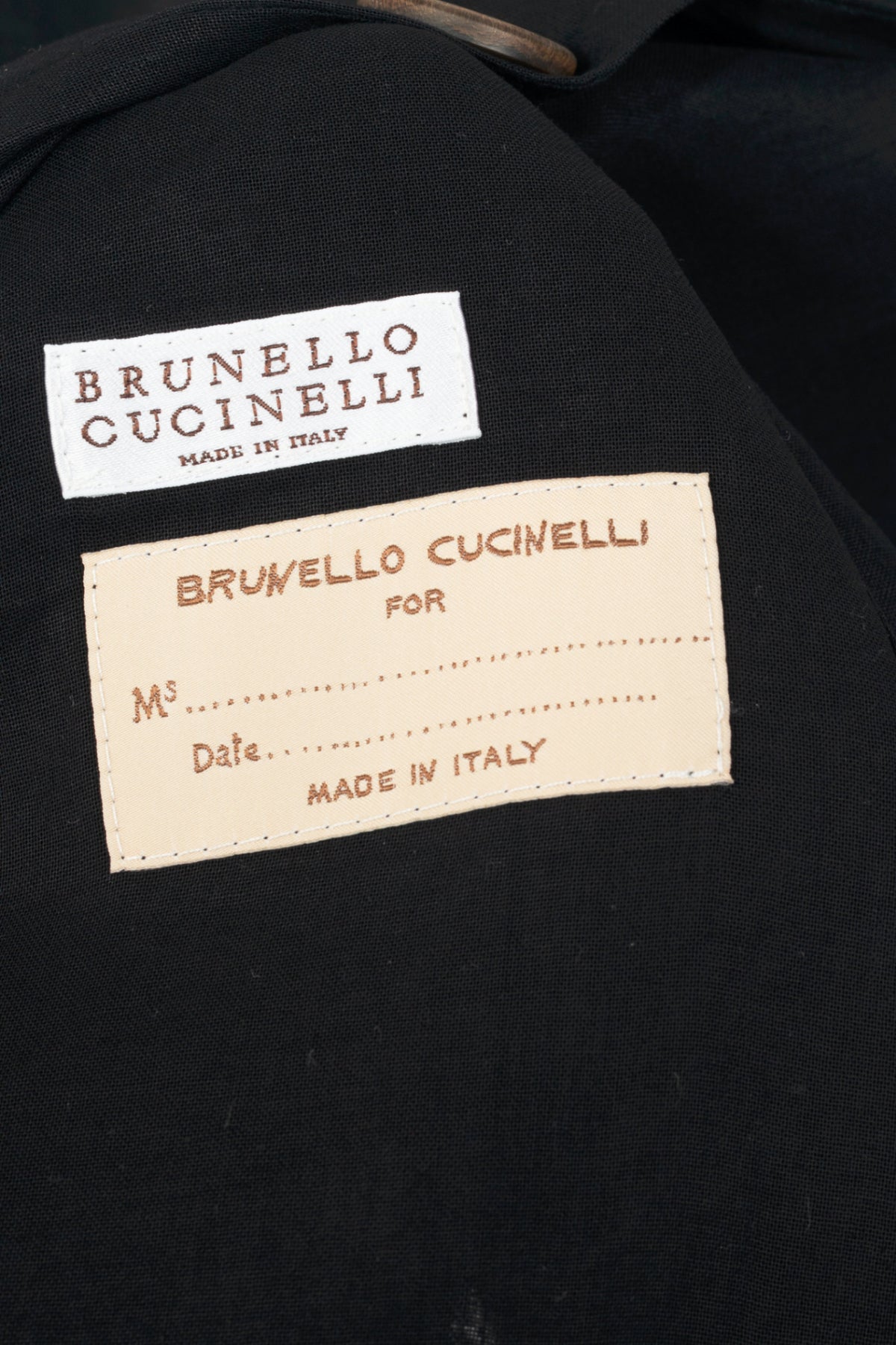 Brunello Cucinelli Black Cotton Voile Double-Breasted Longline Blazer