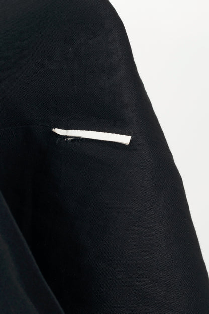Brunello Cucinelli Black Cotton Voile Double-Breasted Longline Blazer