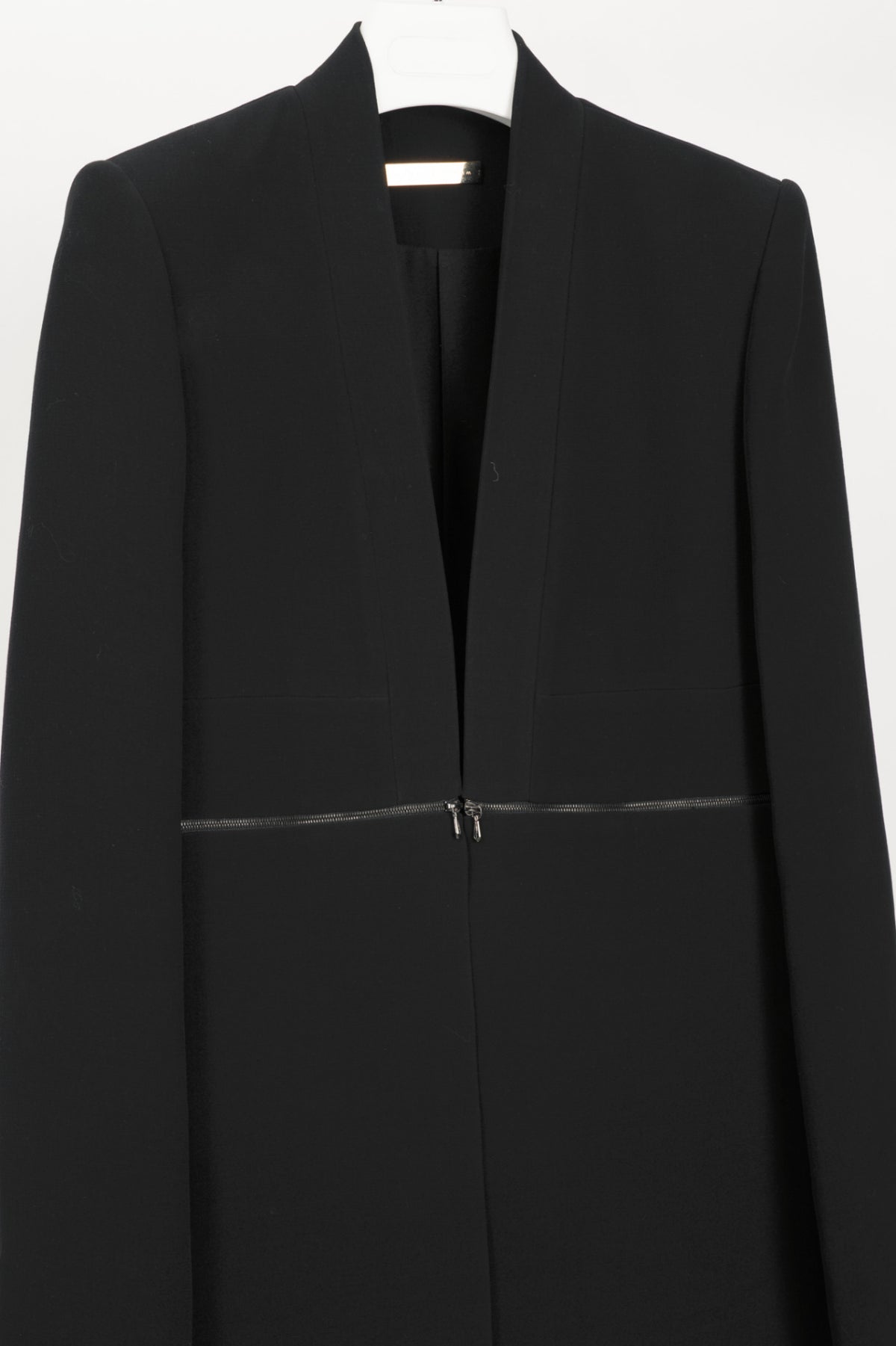 Victoria Beckham Black Silk & Wool Crepe Zip Blazer