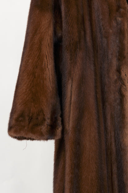 Designen Vintage Brown Mink Long Fur Coat