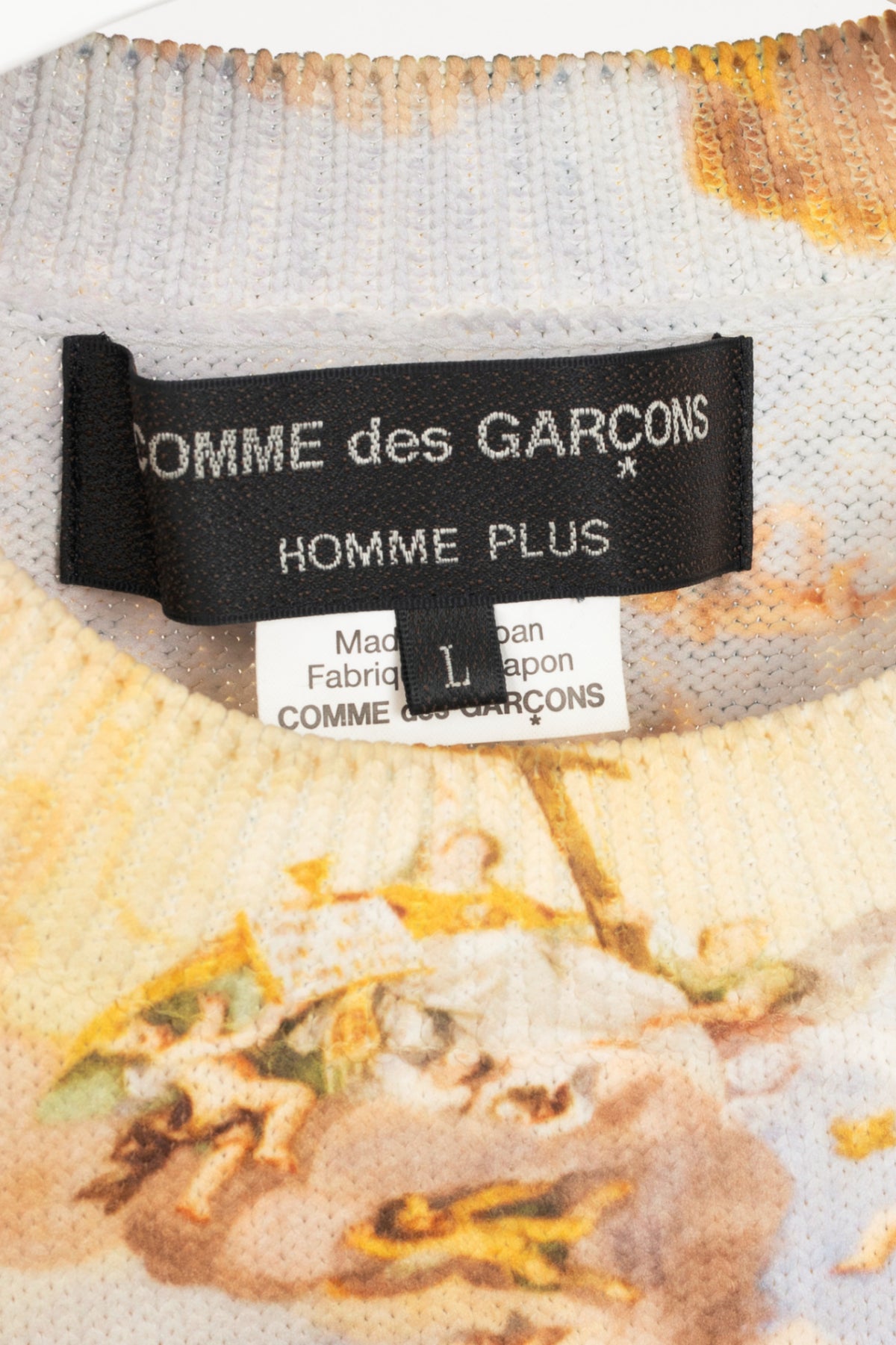 Comme des Garcons Homme Plus SS24 White & Brown Graphic-Print Sweater