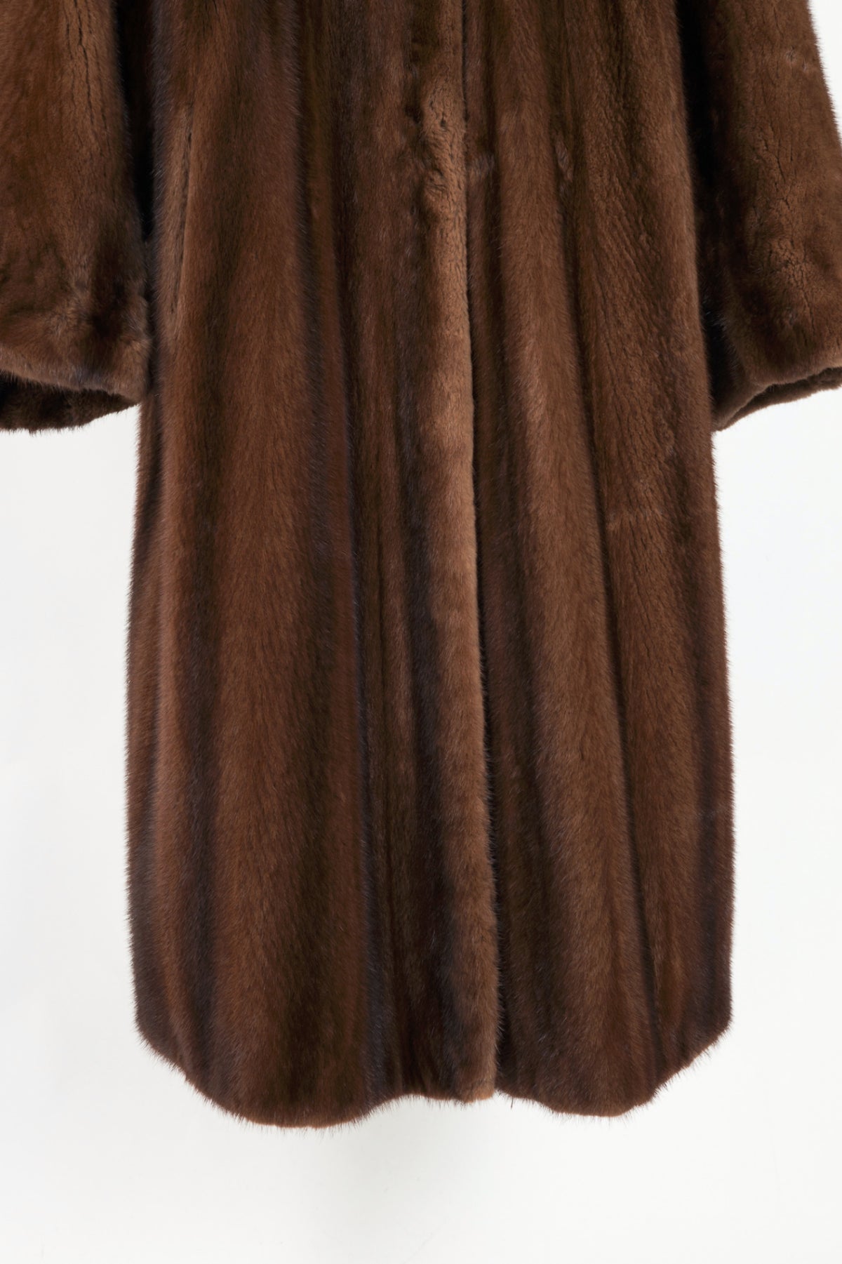Designen Vintage Brown Mink Long Fur Coat