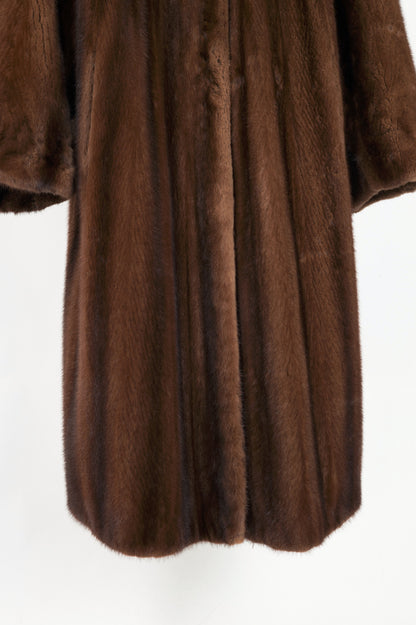 Designen Vintage Brown Mink Long Fur Coat