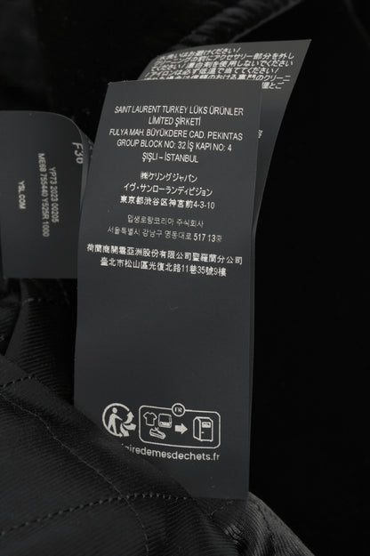 Saint Laurent AW23 Runway Noir Velvet Belted Double-Breasted Trench Coat