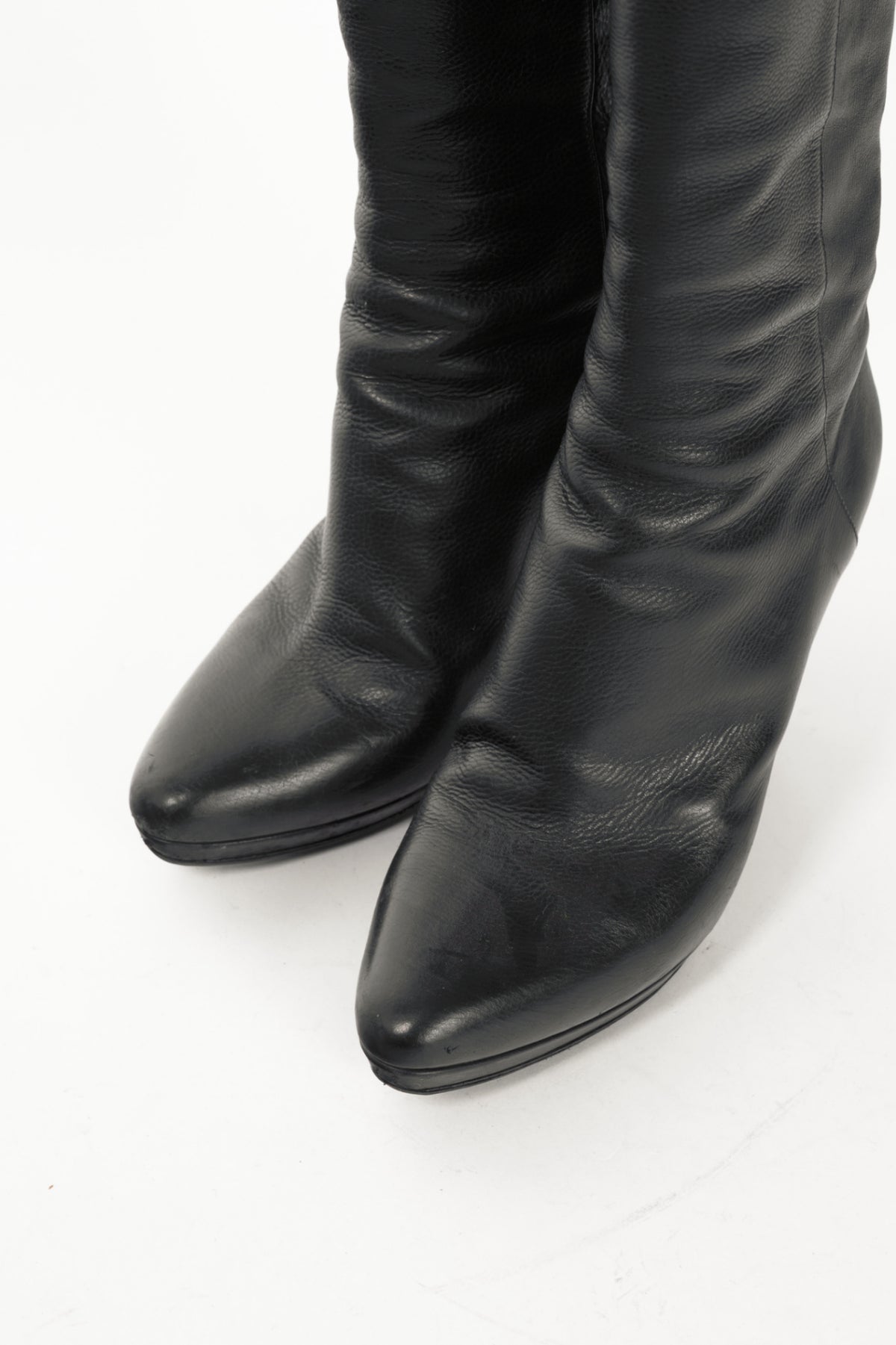 Jimmy Choo Glynn Black Leather Knee-High Boots