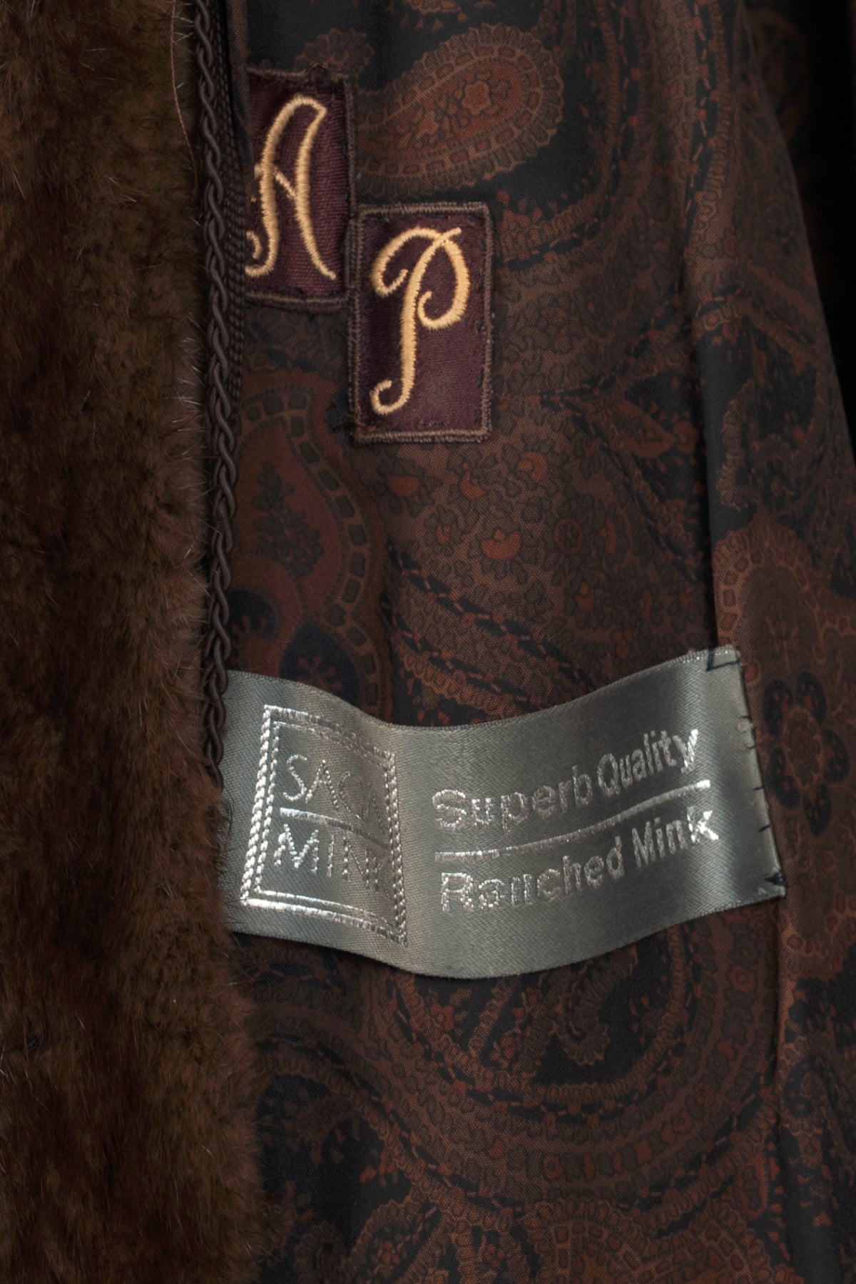 Designen Vintage Brown Mink Long Fur Coat