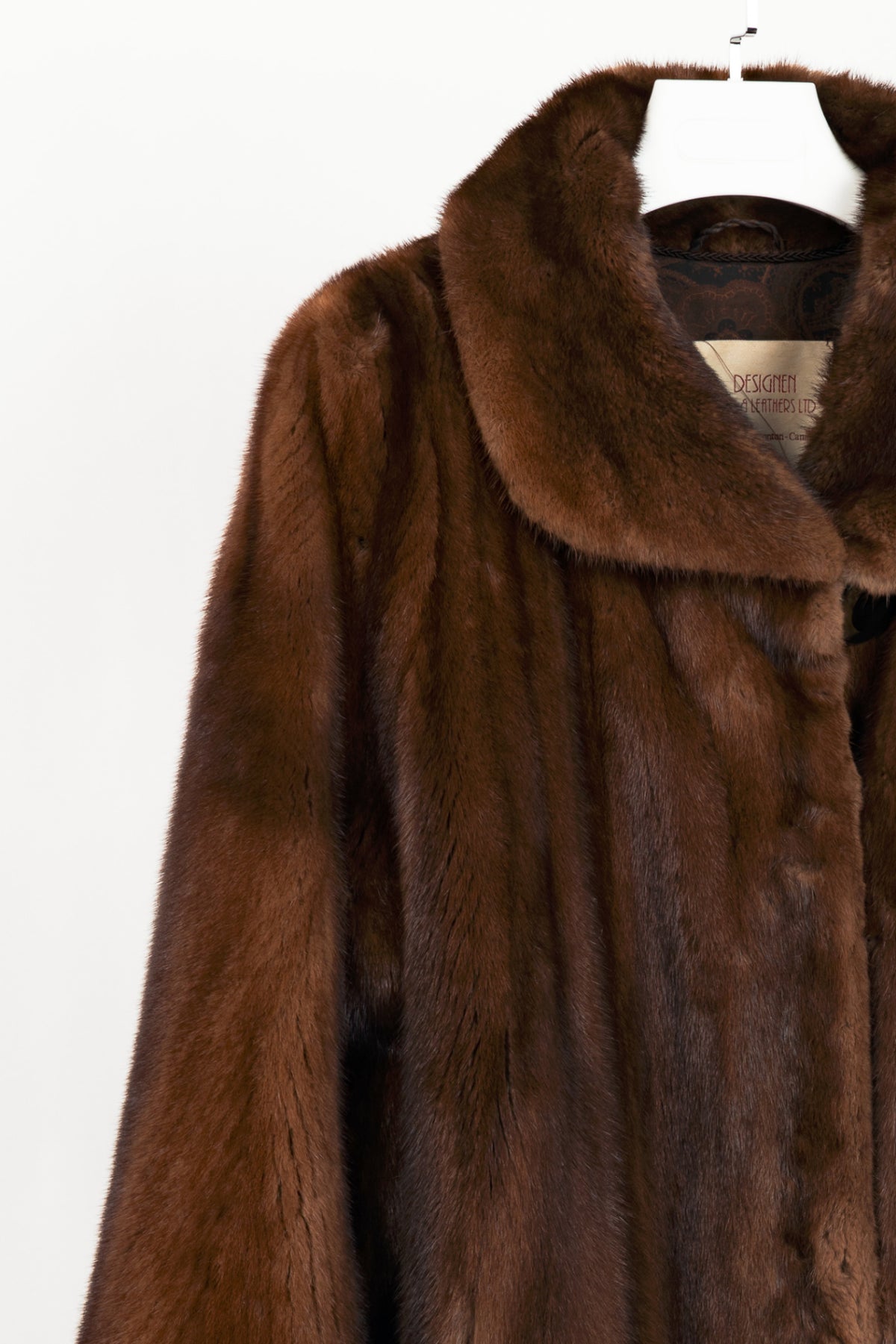Designen Vintage Brown Mink Long Fur Coat