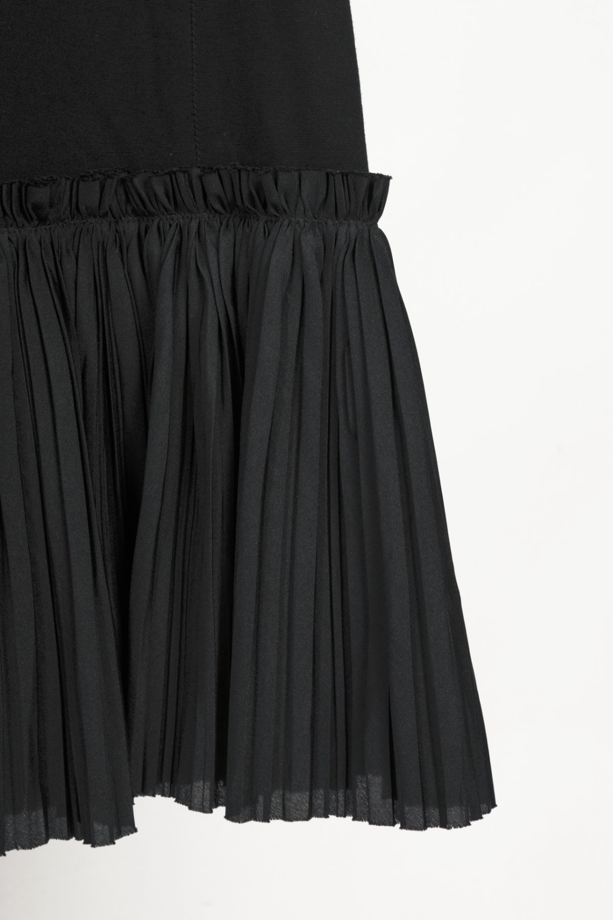 Marie Saint Pierre Black Jersey Pleated-Hem Dress