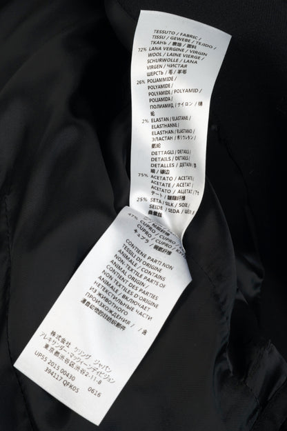 Alexander McQueen PF15 Black Wool-Blend Scuba Double-Breasted Corset Coat