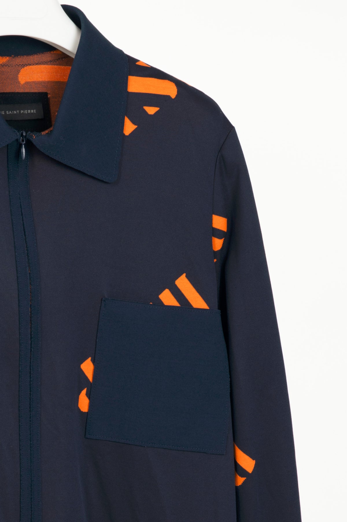Marie Saint Pierre "Micro Navy" Jacquard Double-Knit Polo Dress