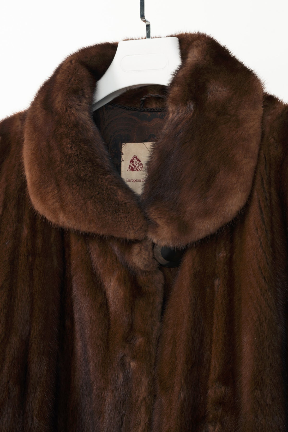 Designen Vintage Brown Mink Long Fur Coat