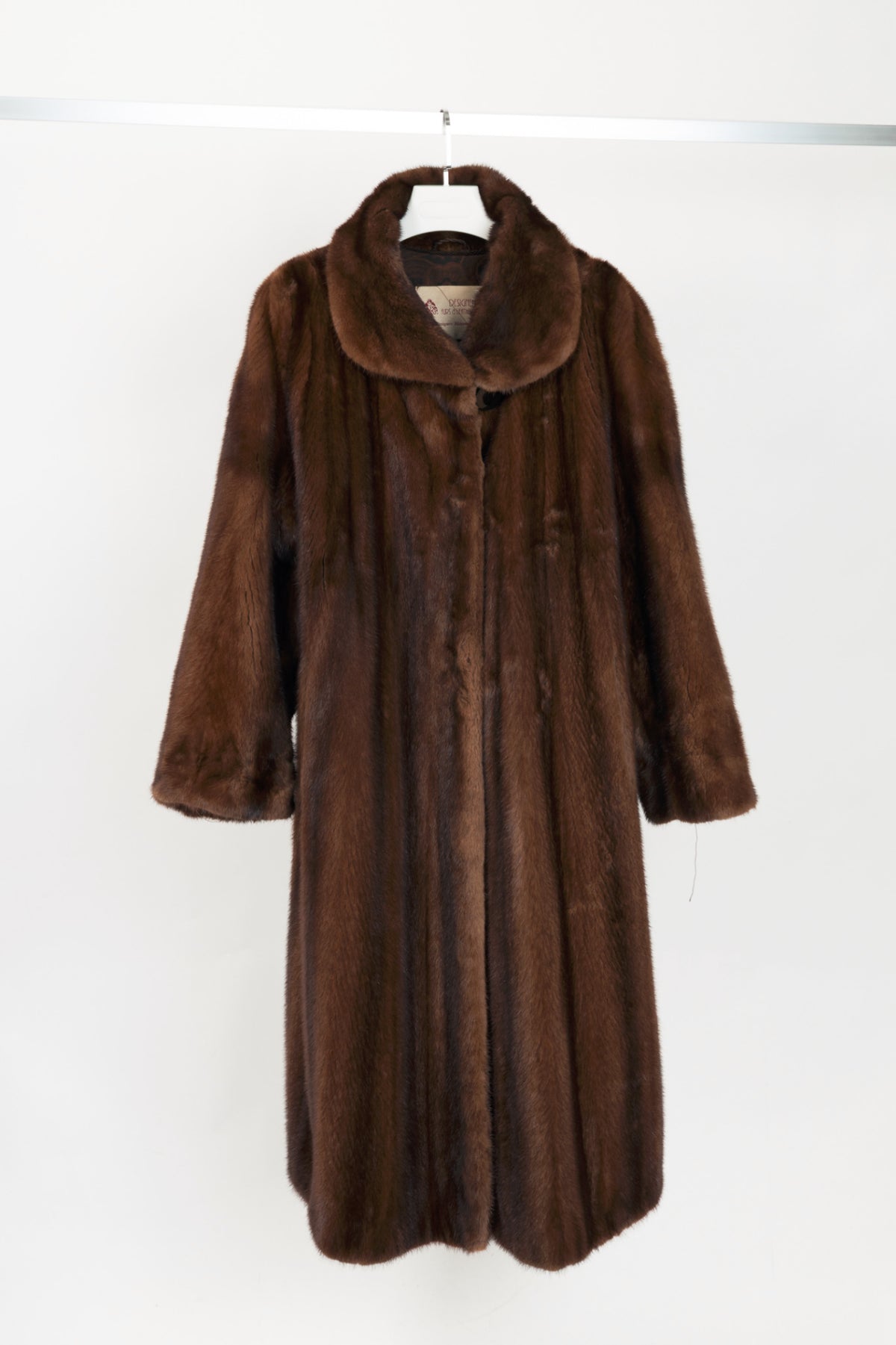 Designen Vintage Brown Mink Long Fur Coat