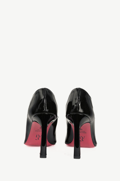 Arturo Gorlini Mask Black Patent-Leather Cutout Pumps