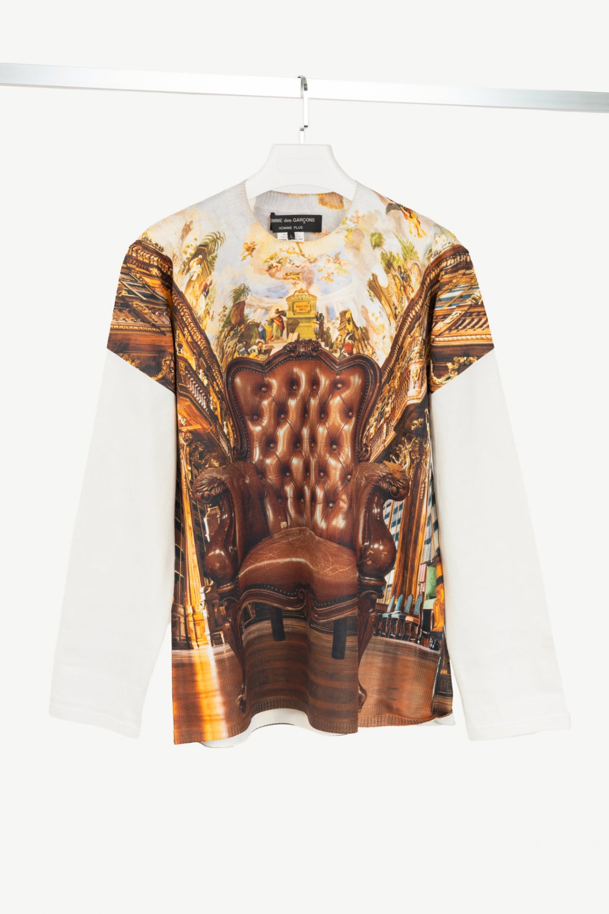 Comme des Garcons Homme Plus SS24 White & Brown Graphic-Print Sweater