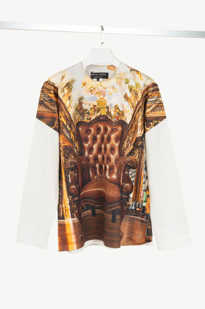 Comme des Garcons Homme Plus SS24 White & Brown Graphic-Print Sweater