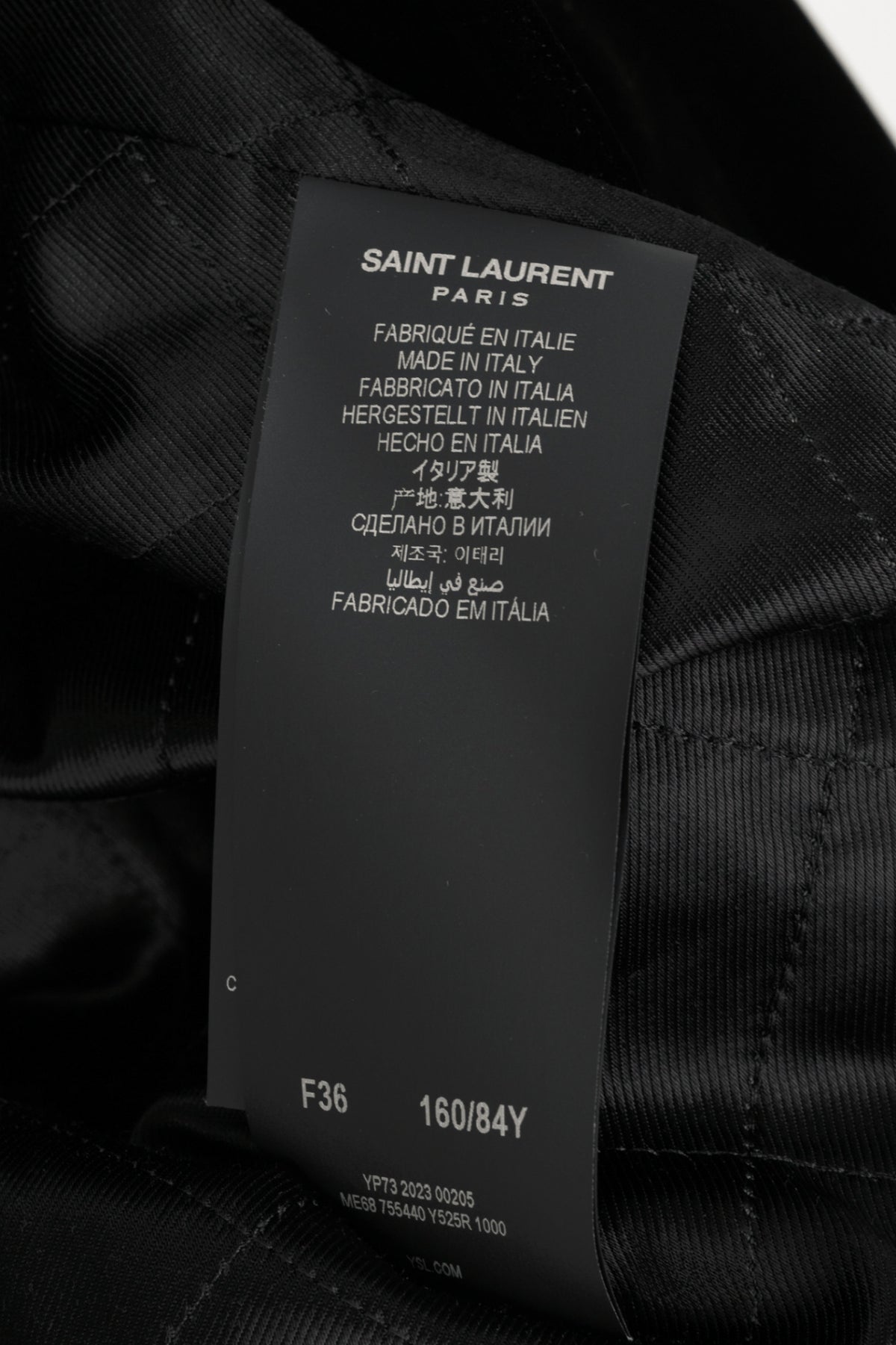 Saint Laurent AW23 Runway Noir Velvet Belted Double-Breasted Trench Coat