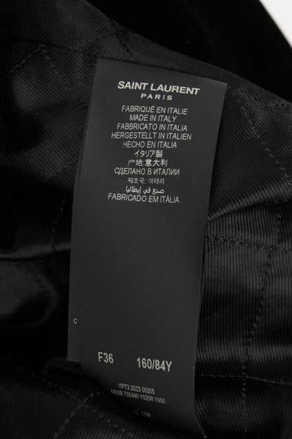 Saint Laurent AW23 Runway Noir Velvet Belted Double-Breasted Trench Coat