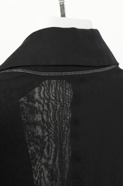 Brunello Cucinelli Black Cotton Voile Double-Breasted Longline Blazer