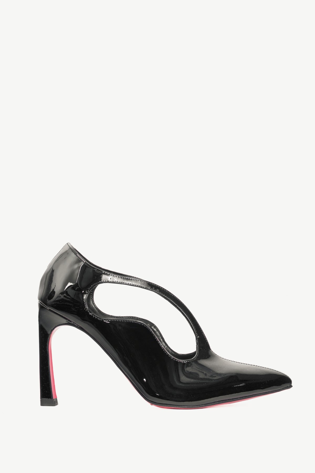 Arturo Gorlini Mask Black Patent-Leather Cutout Pumps