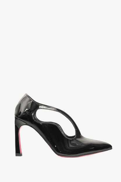 Arturo Gorlini Mask Black Patent-Leather Cutout Pumps