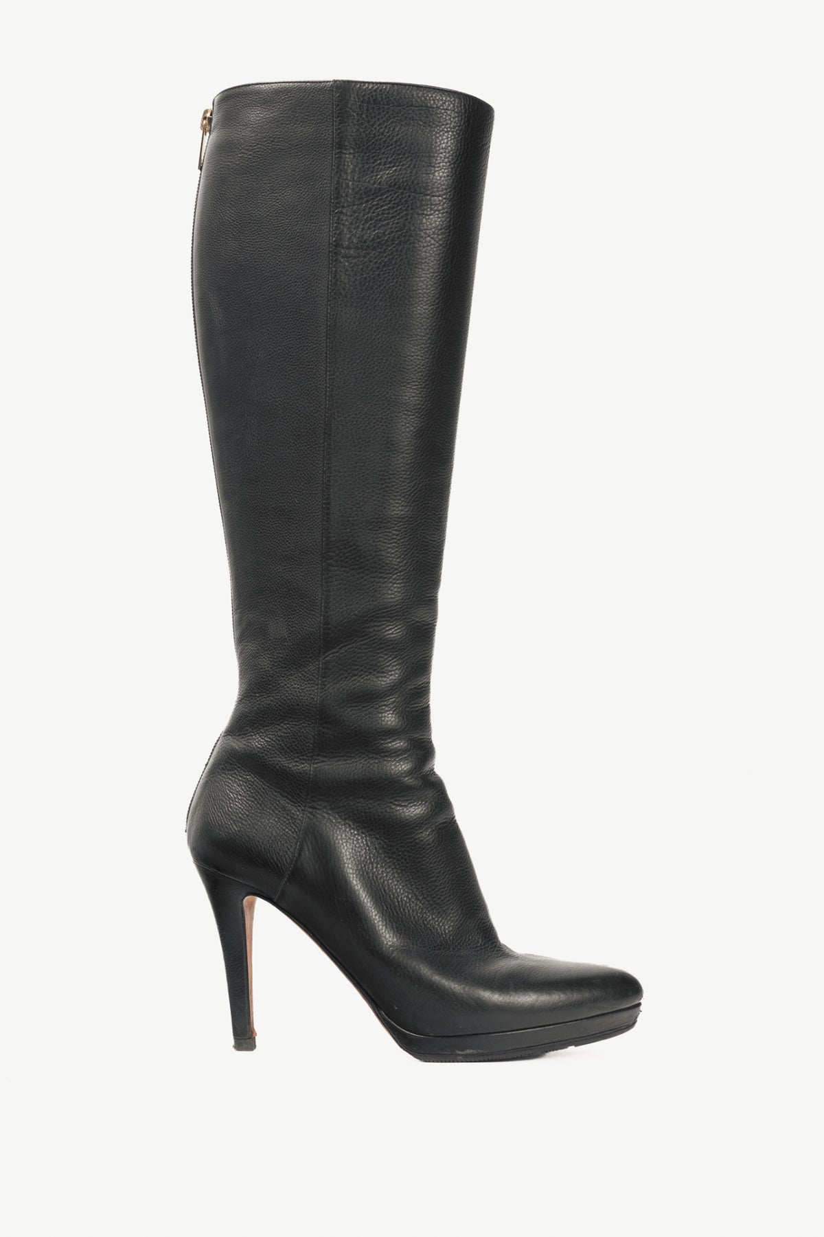 Jimmy Choo Glynn Black Leather Knee-High Boots