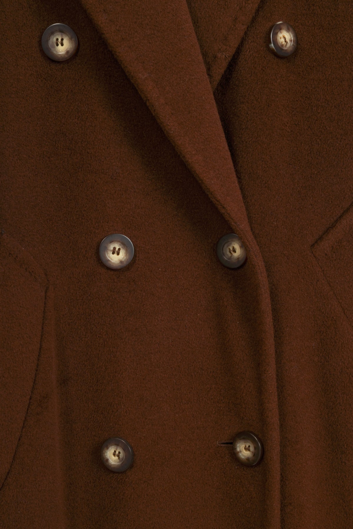 Max Mara Brown Wool-Blend Double-Breasted Chesterfield Coat