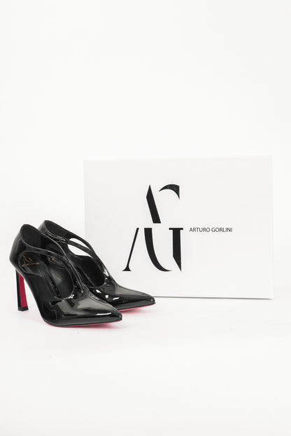 Arturo Gorlini Mask Black Patent-Leather Cutout Pumps