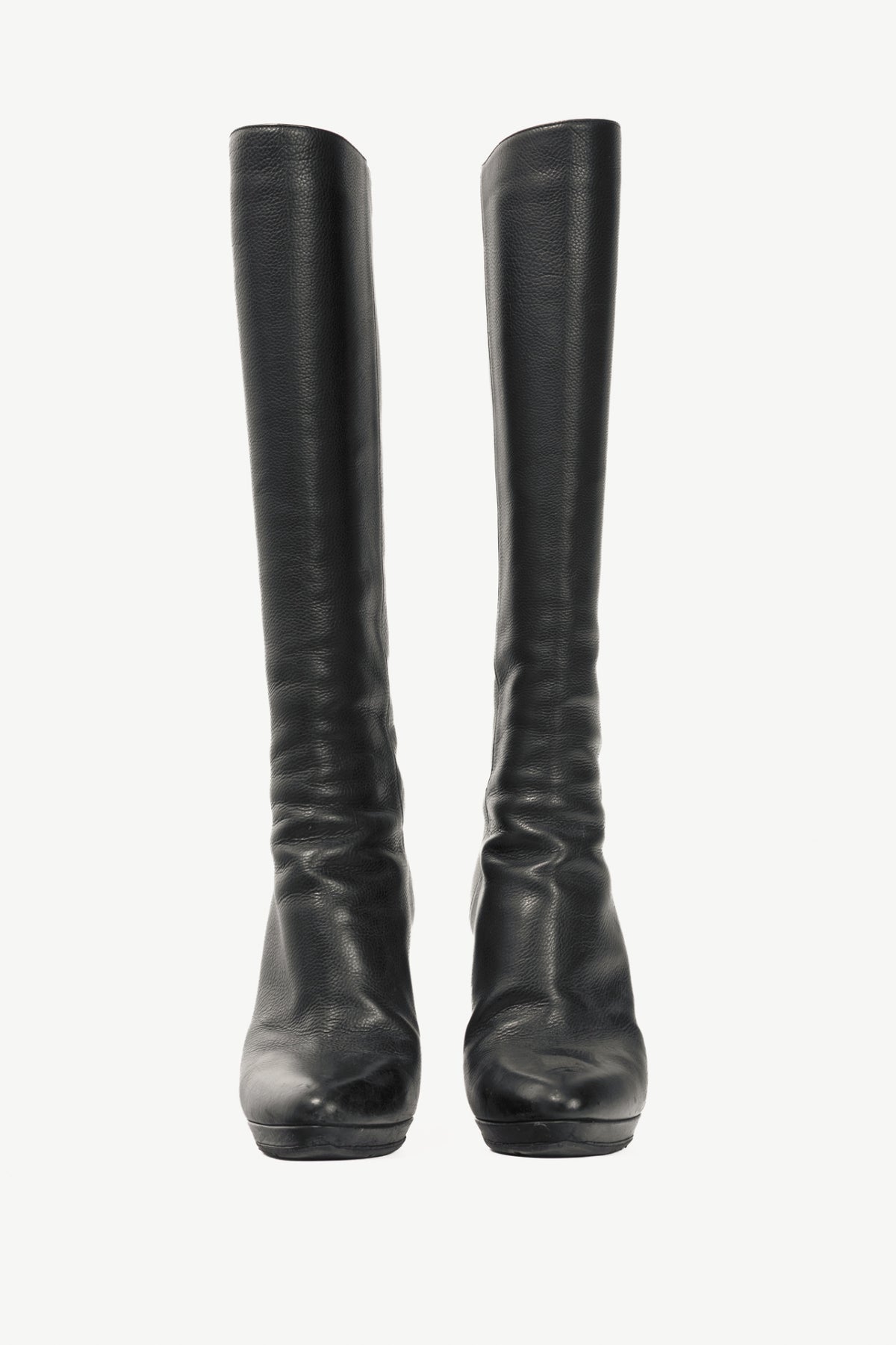Jimmy Choo Glynn Black Leather Knee-High Boots