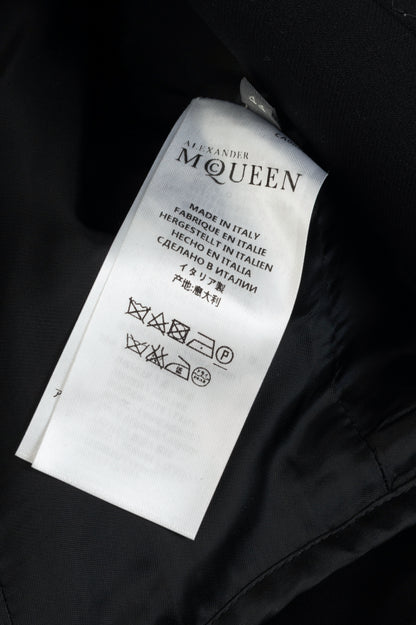 Alexander McQueen PF15 Black Wool-Blend Scuba Double-Breasted Corset Coat