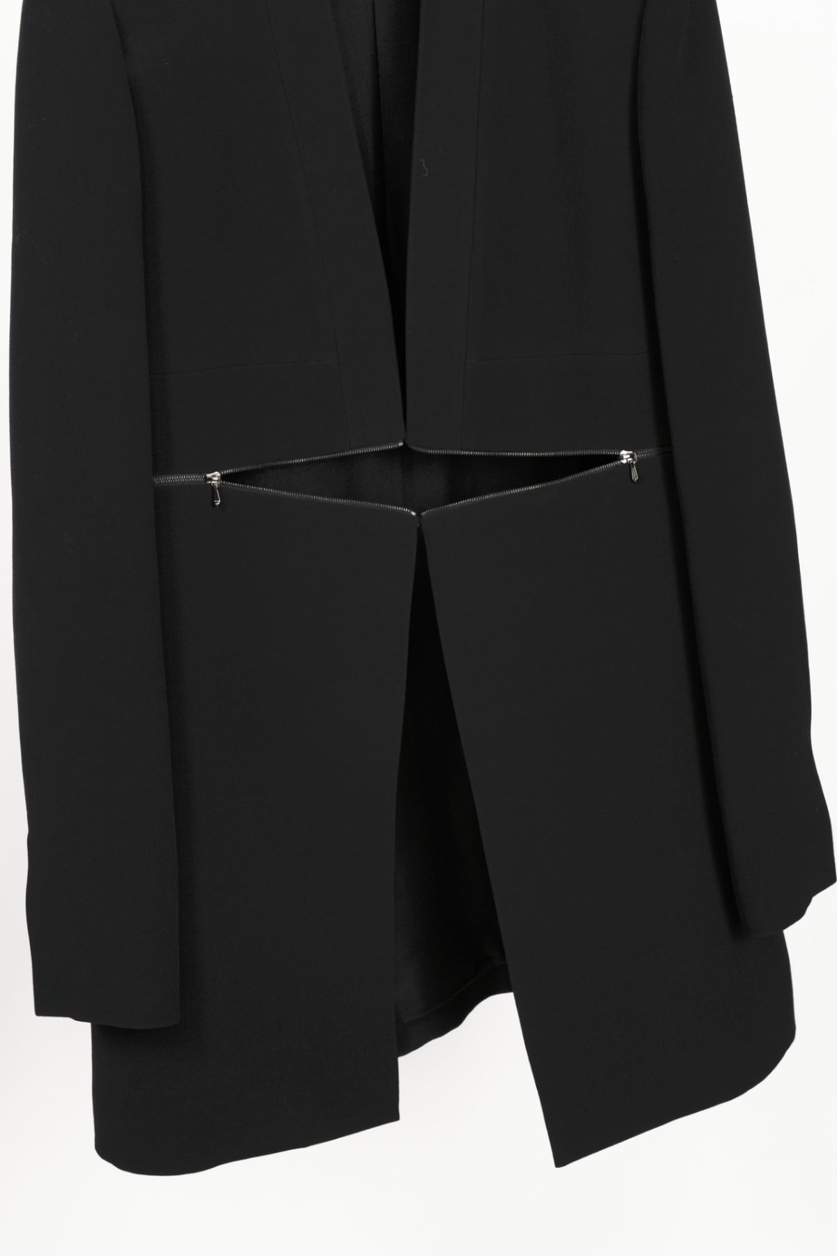 Victoria Beckham Black Silk & Wool Crepe Zip Blazer