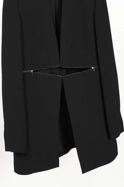 Victoria Beckham Black Silk & Wool Crepe Zip Blazer
