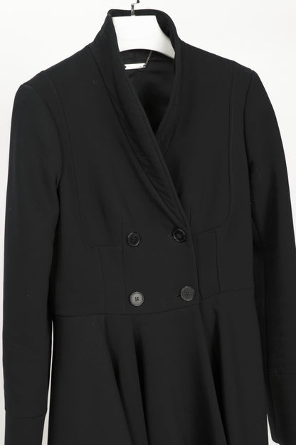 Alexander McQueen PF15 Black Wool-Blend Scuba Double-Breasted Corset Coat