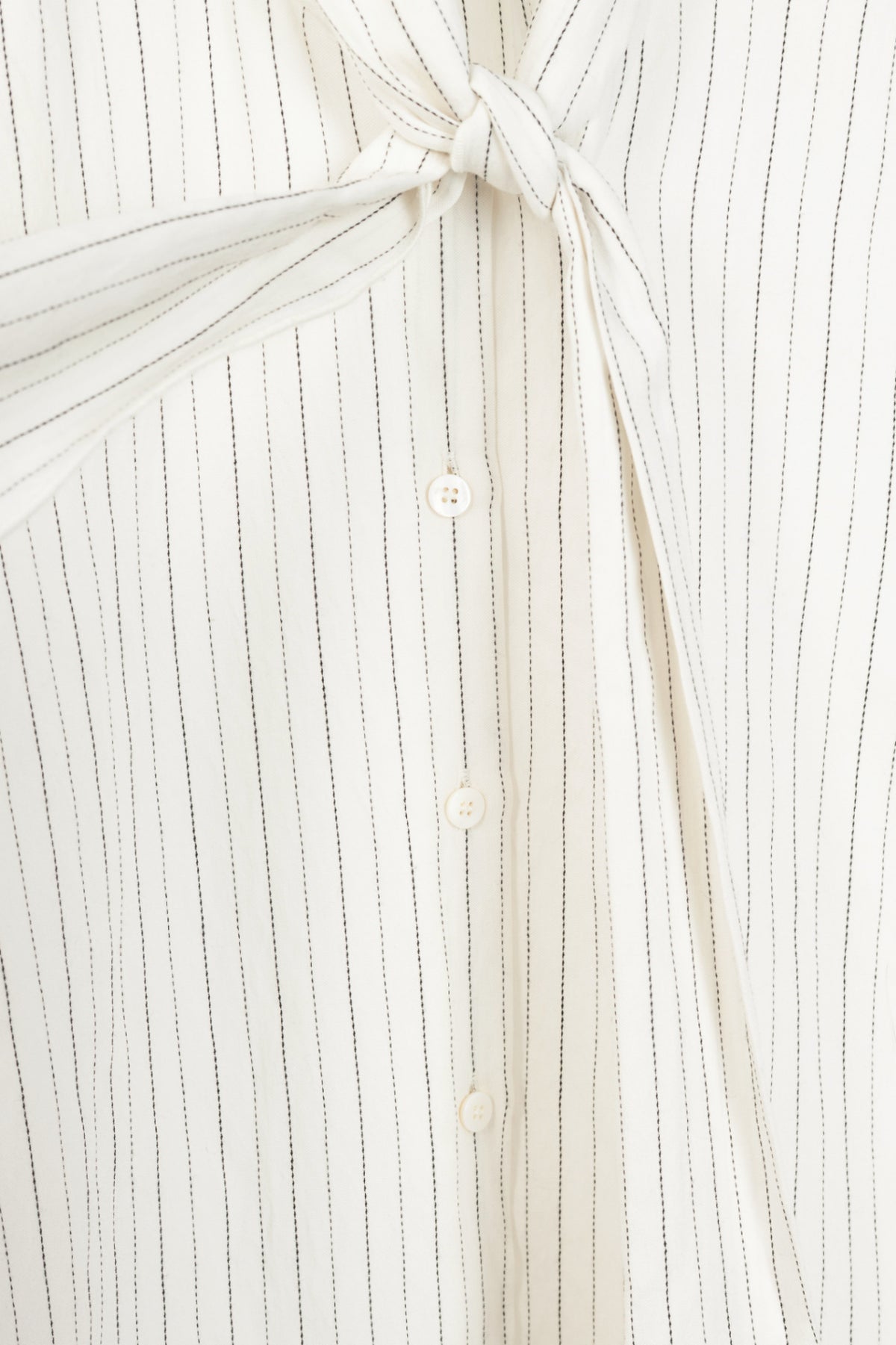 Luisa Cerano White Pinstripe Tie-Neck Viscose Blouse