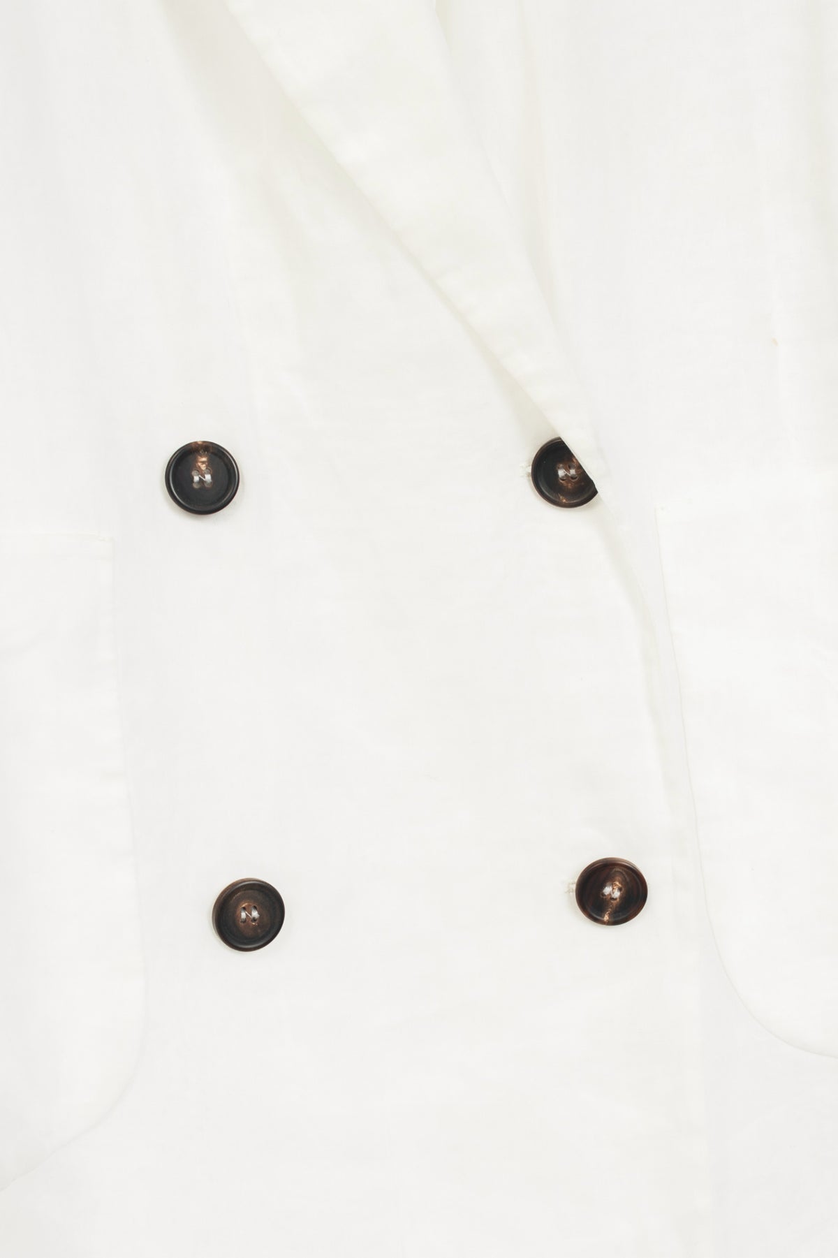 Brunello Cucinelli AW23 Optical White Cotton Organza Double-Breasted Blazer
