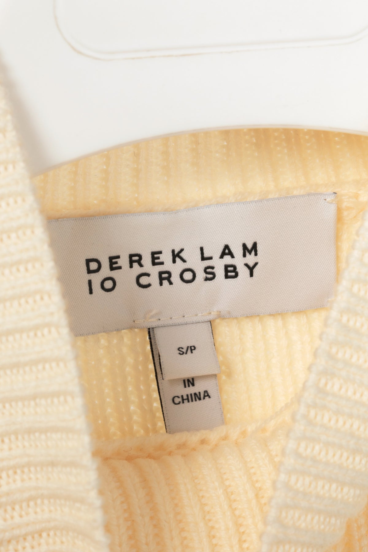 Derek Lam 10 Crosby Ivory High-Neck Puff-Sleeve Wool Sweater