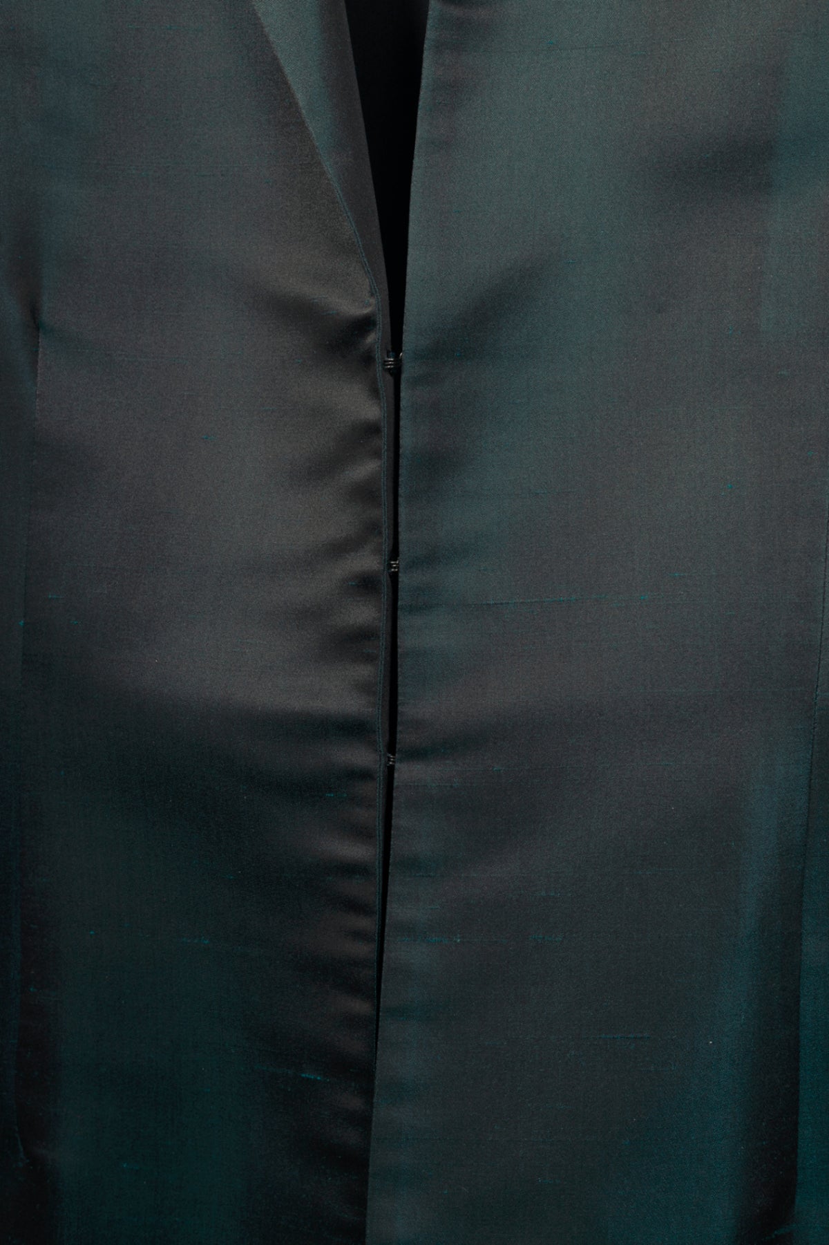 Nougat London Teal Embroidered Silk Shantung-Satin Coat
