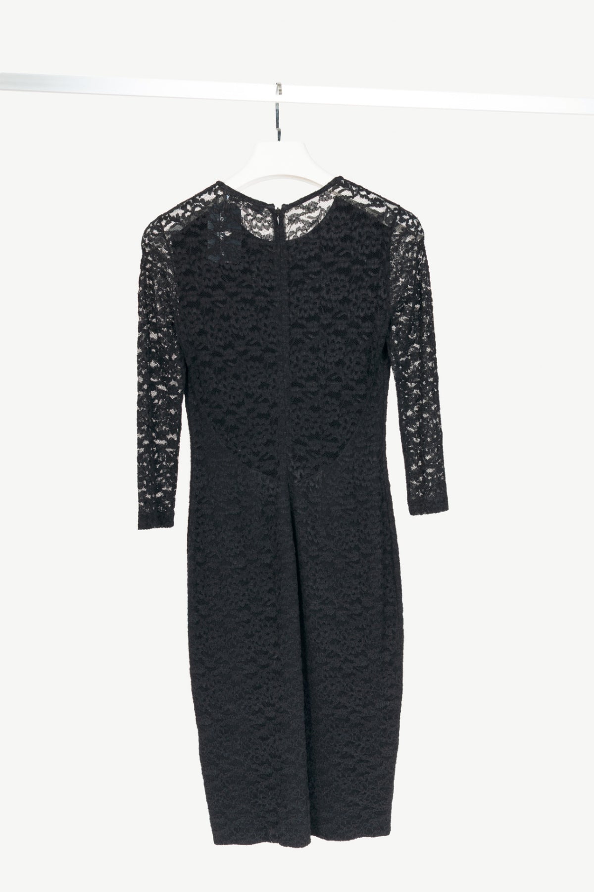 Blumarine Black Ponte & Lace Rhinestone-Embellished Bodycon Dress