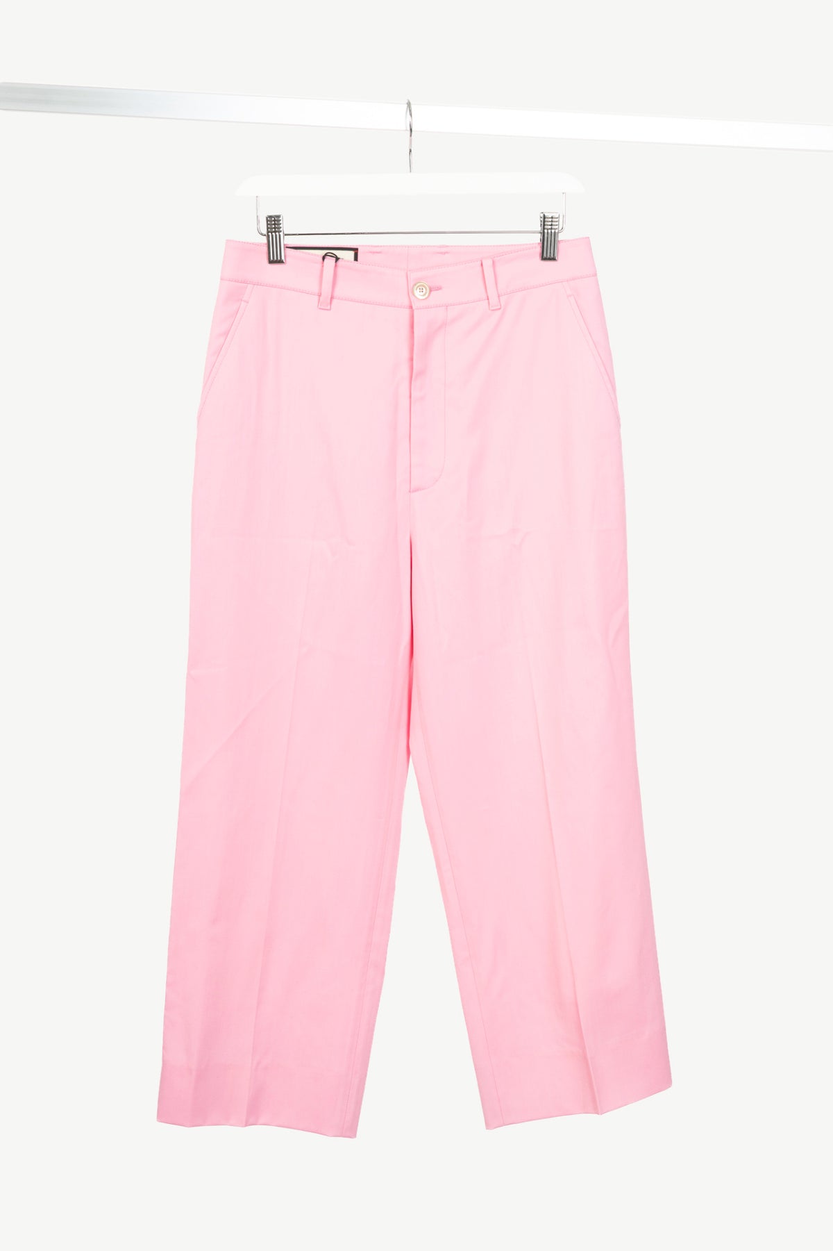 Gucci Pink Wool-Blend Twill Straight-Leg Trousers