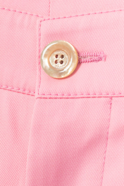 Gucci Pink Wool-Blend Twill Straight-Leg Trousers