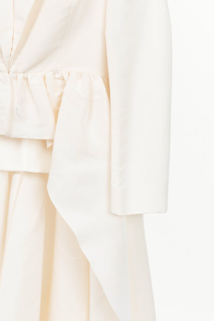 Brand Maxwell white tuxedo coat w/ tail hem