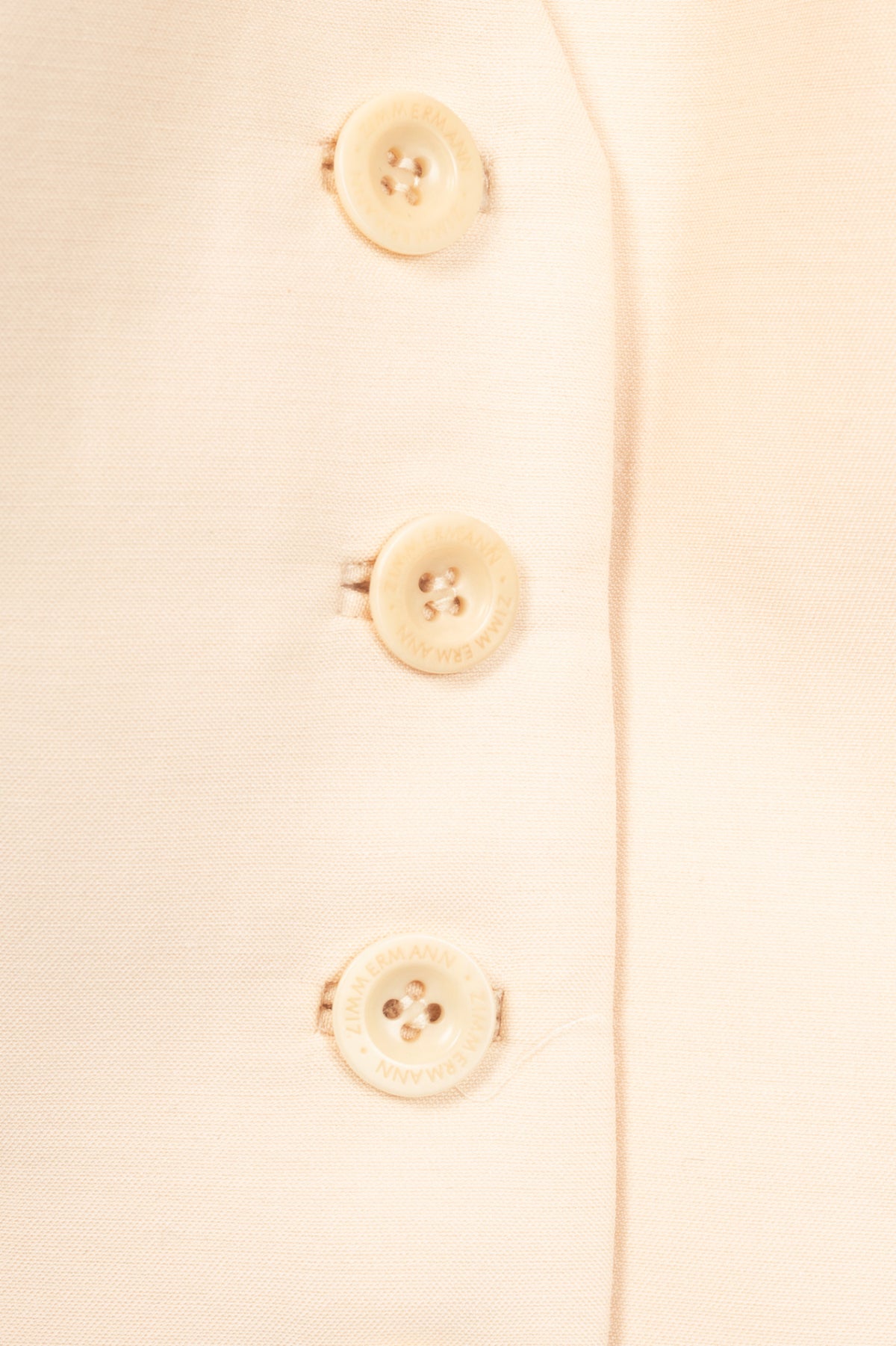 Zimmermann Tama Beige Wool & Viscose Crepe Buttoned Waistcoat