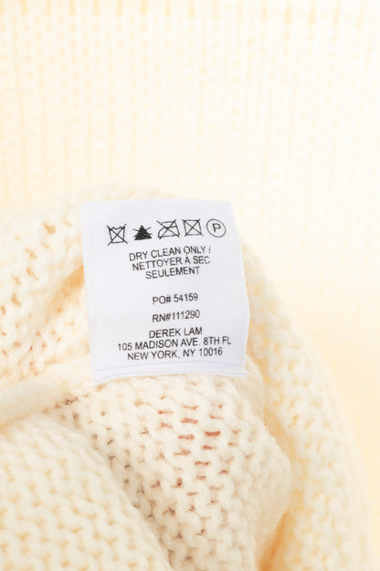 Derek Lam 10 Crosby Ivory High-Neck Puff-Sleeve Wool Sweater