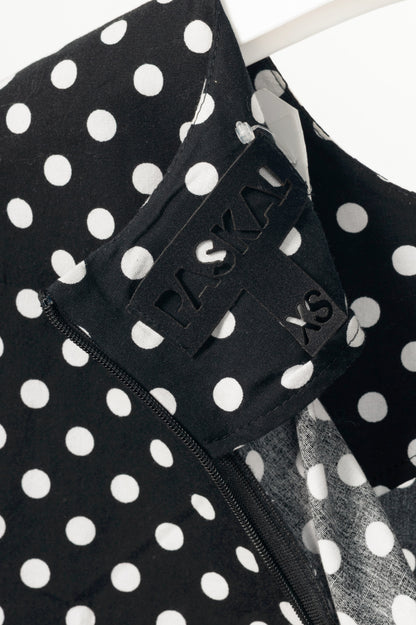 Paskal AW18 Black & White Polka-Dot Cotton Asymmetrical Tiered Dress