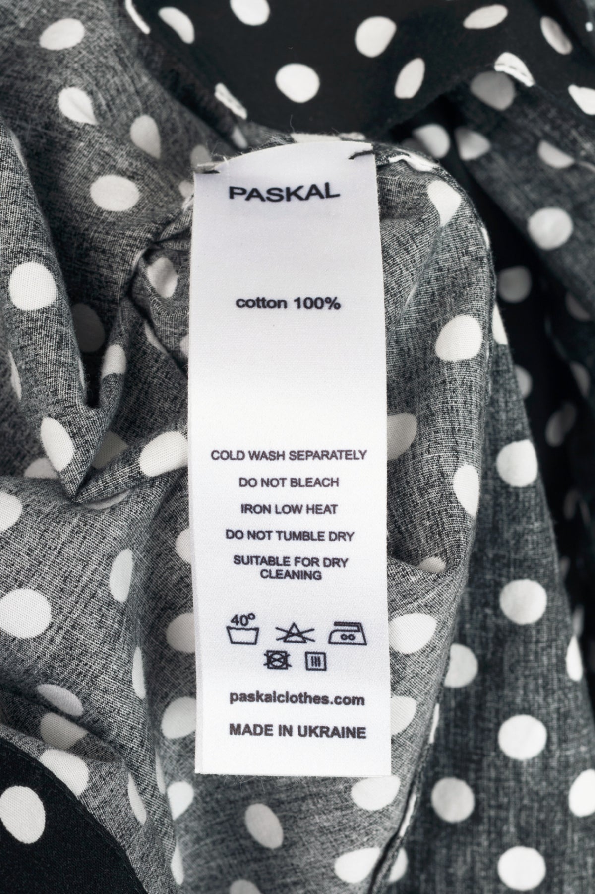 Paskal AW18 Black & White Polka-Dot Cotton Asymmetrical Tiered Dress